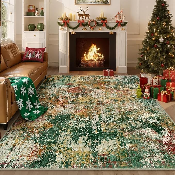 RELEANY Washable Area Rugs 10'x14 Non-Slip Modern Abstract Soft - Image 3