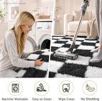 Ophanie Checkered Black & White Rug - Image 5