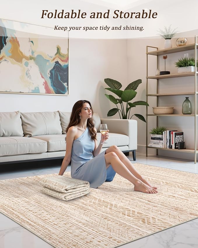 Miukiki 10x14 Area Rugs for Living Room Moroccan Washable Rugs Non Slip Indoor - Image 5
