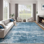 Washable Rug 9x12 Area Rugs for Living Room: Large Neutral Soft Rug Abstract by LOSBULAKE