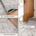 Light Gray Washable 2x8 Hallway Runners, Kitchen Runner Rug, Non-Slip & Stain - Image 5