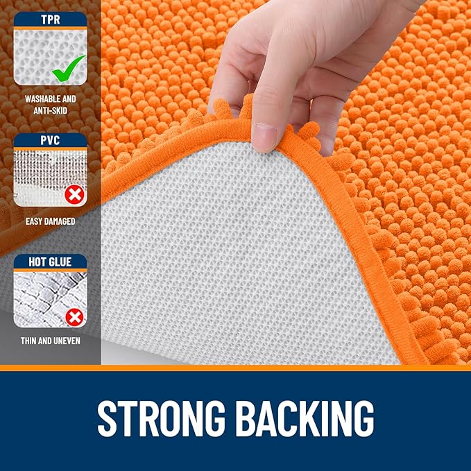 OLANLY Large Bathroom Rugs 50x30, Extra Soft Absorbent Chenille Bath Rugs - Image 6