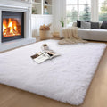 qulint 5x7 White Rugs for Living Room, Shag Fluffy Rug for Bedroom Soft Large by QULINT