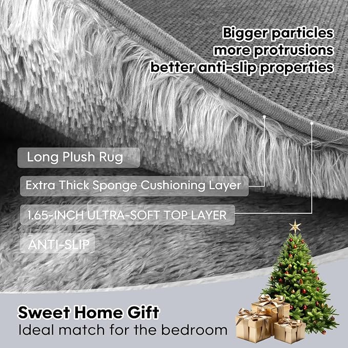 6x9 Rugs for Living Room, Rugs for Bedroom, Plush Fluffy Carpet, Non-Slip - Image 6