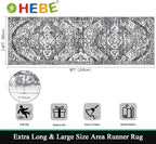 HEBE Hallway Runner Rug 2'8''x8' Washable Vintage Distressed Area Rugs Non Slip - Image 2