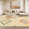 Area Rug 8x10 Rug Machine Washable Non-Slip Low Pile Print Pattern Western Rug by BESTSWEETIE