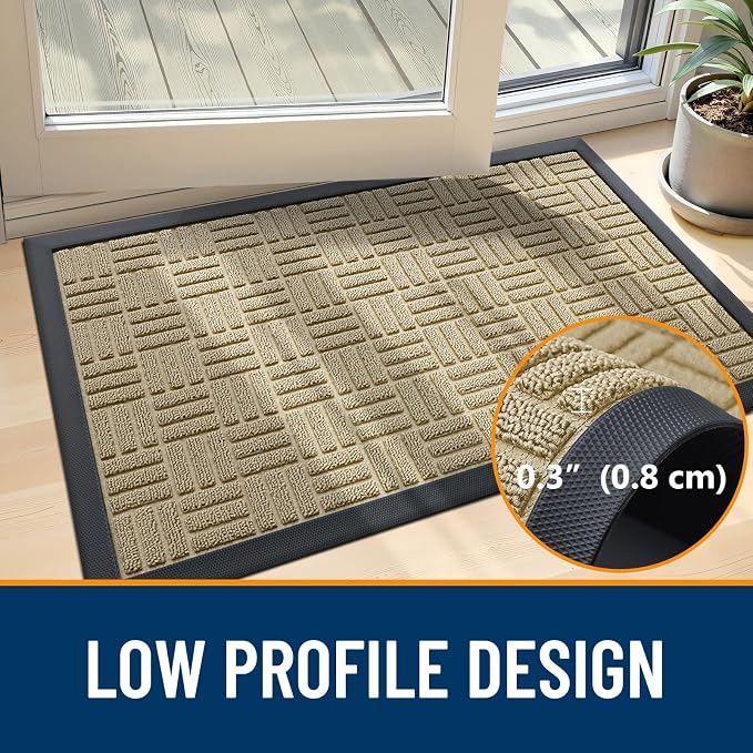 OLANLY Front Door Mat Outside Entrance 47x32, Heavy Duty Sturdy Natural Rubber - Image 5