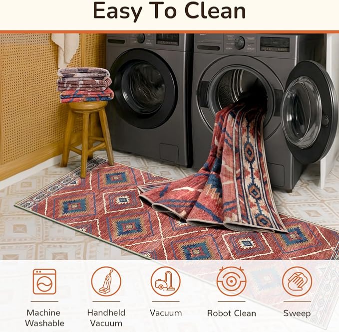 BESTSWEETIE Area Rug 3x5 Rug Machine Washable Non-Slip Low Pile Print Pattern - Image 4