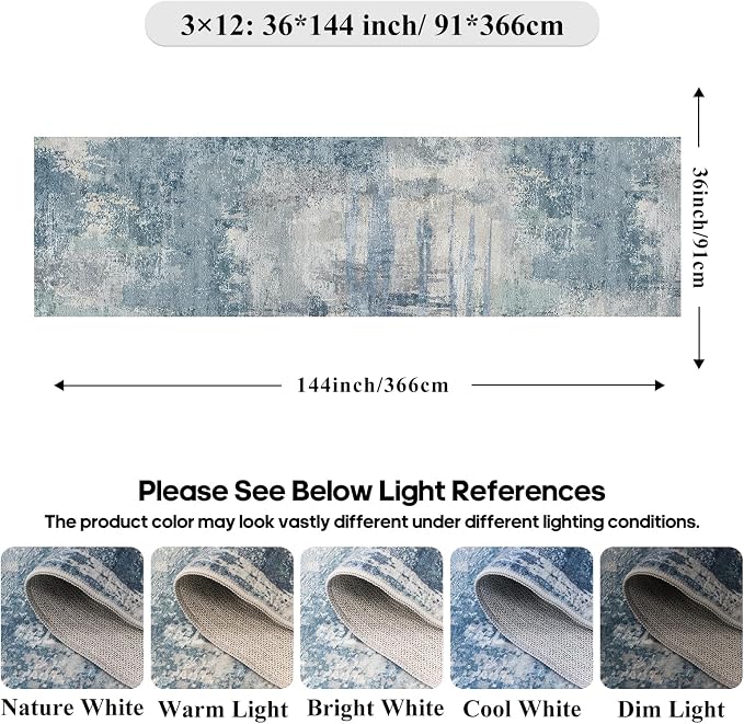 Washable 3x12 Hallway Runner Rug: Washable Non-Slip Carpet - Image 2