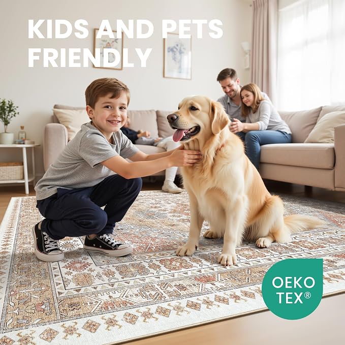 zesthome 8x12 Area Rugs, Stain Resistant Washable Rug, Ultra-Thin Rugs - Image 7