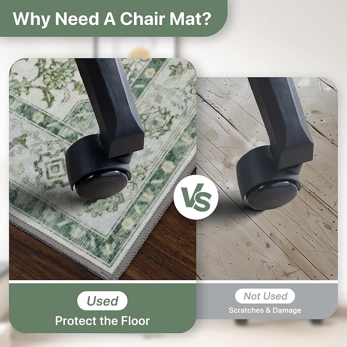 48"x60" Office Chair Mat for Hardwood Tile Floor, Under Desk Carpet Protector - Image 4
