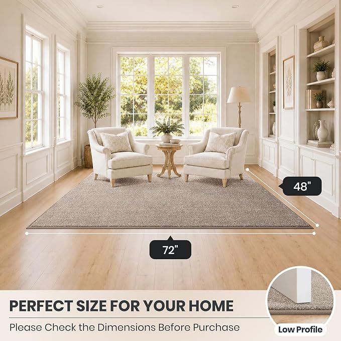 PURRUGS Easy Care Area Rug 4ft x 6ft, Non-Slip Machine Washable Entryway Rug - Image 8