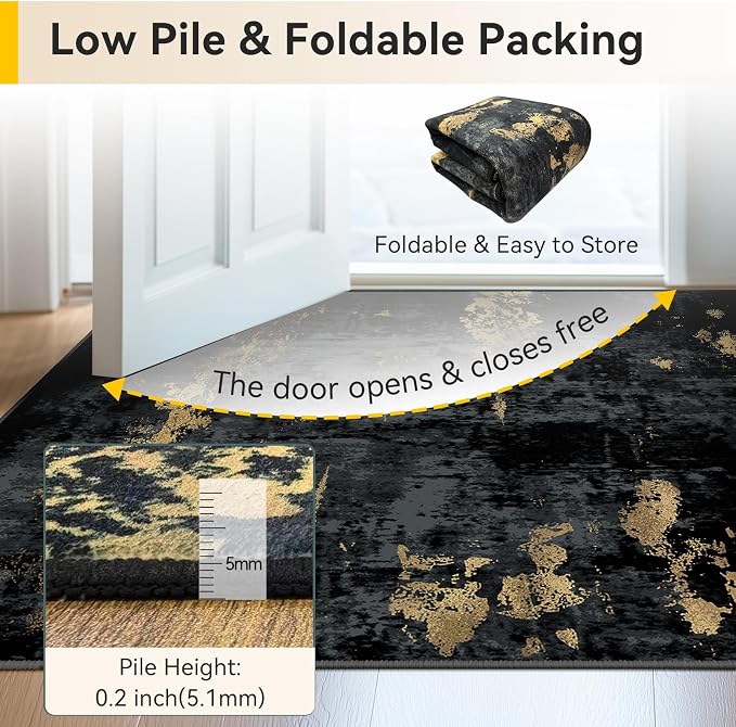 RELEANY Washable Area Rugs Square 10ft Non-Slip Modern Abstract Soft - Image 3