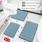 OLANLY Memory Foam Bath Mat 35x16, Super Soft Absorbent Bathroom Rugs, Quick Dry - Image 2