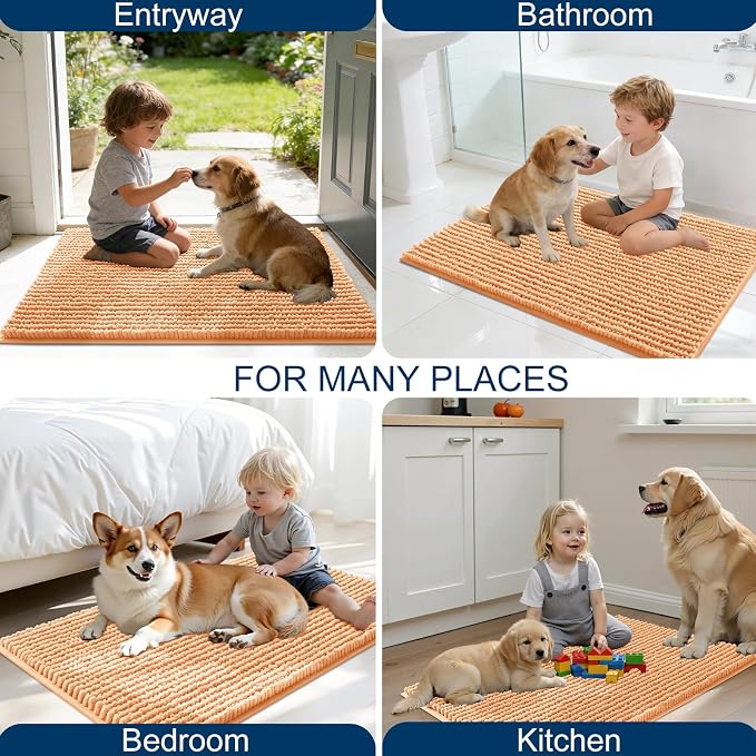 OLANLY Dog Door Mat for Muddy Paws 24x16, Ultra Absorbent Chenille Mud Doormat - Image 8