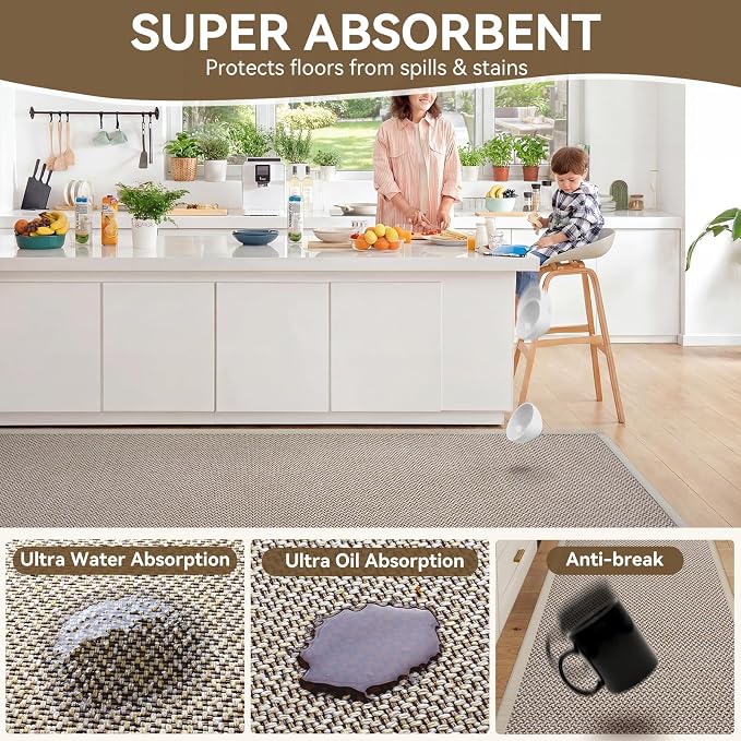 Kitchen Rugs Set of 2, Soft Kitchen Mats - Image 4