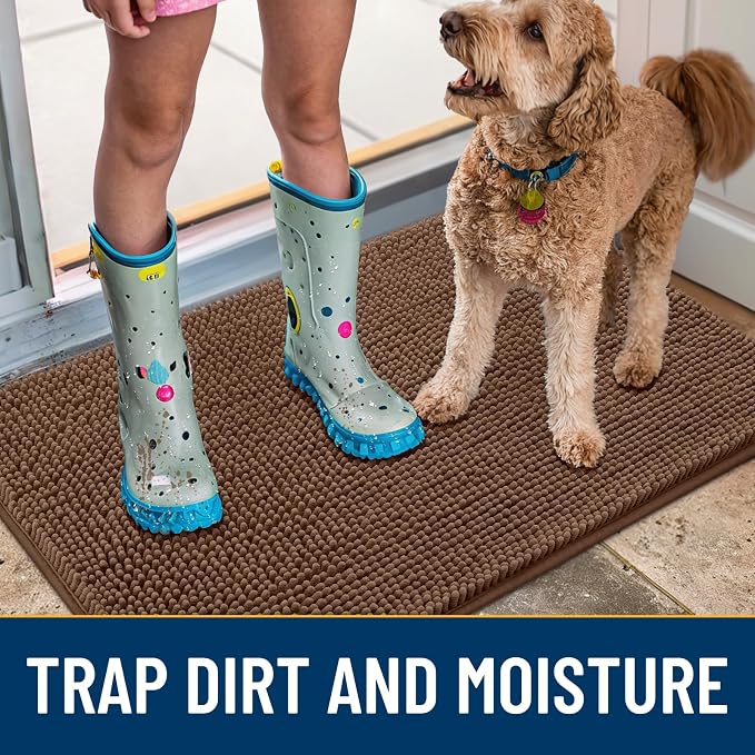 Smiry Dog Door Mat for Muddy Paws 59x35, Absorbent Dirt Trapper, Non-Slip - Image 3