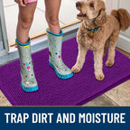 Smiry Dog Door Mat for Muddy Paws 36x24, Absorbent Dirt Trapper, Non-Slip - Image 3