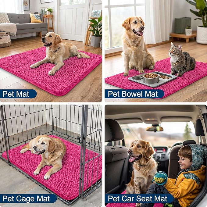 Smiry Dog Door Mat for Muddy Paws 70x24, Absorbent Dirt Trapper, Non-Slip - Image 6