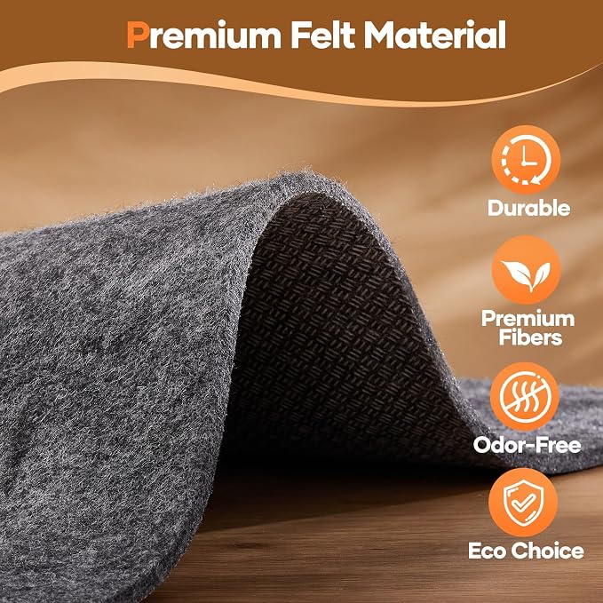 Veken Non Slip Cushioned Rug Pad Gripper 7x10 Ft, Felt and Silicone Backing - Image 8