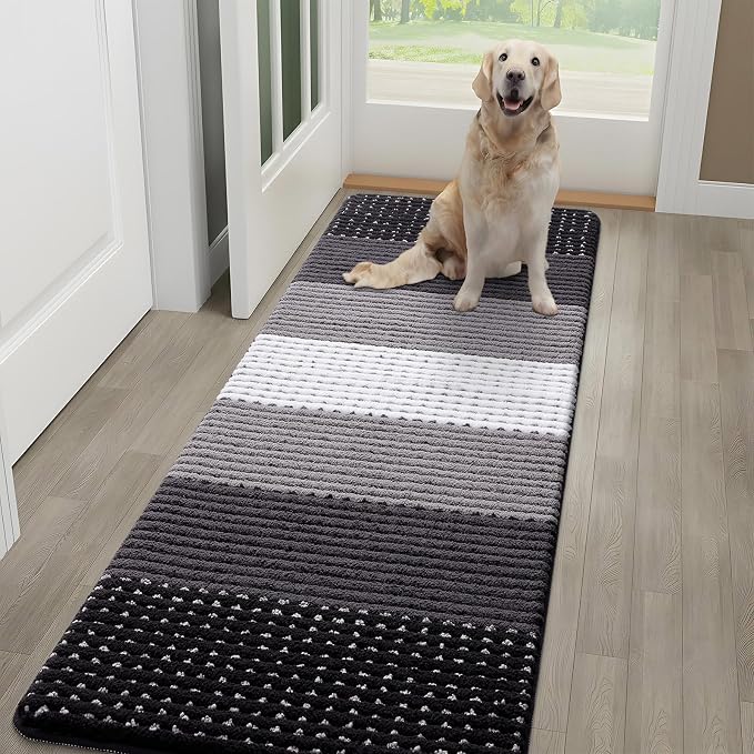 Kitinjoy Indoor Outdoor Door Mat, 59x20 Non-Slip Absorbent Dirt Trapper by Kitinjoy