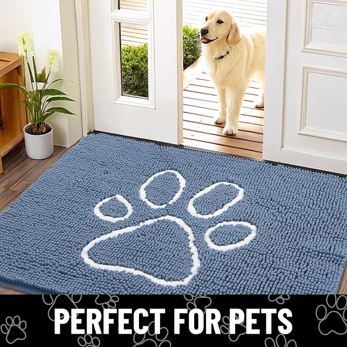 Smiry Dog Door Mat for Muddy Paws, Absorbent Dirt Trapper Non Slip Quick Dry - Image 7