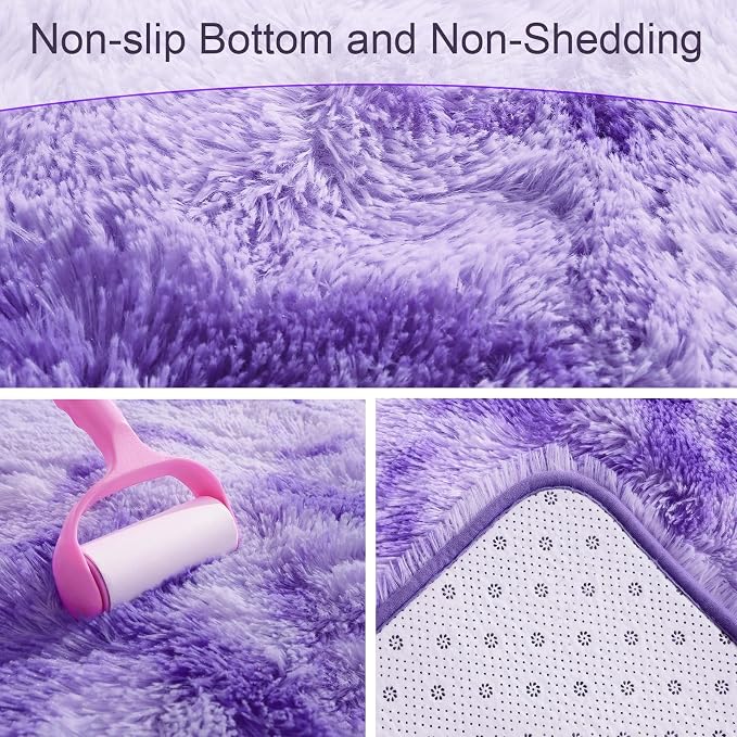 AROGAN Soft Rainbow Area Rugs for Girls Room 2x6 Feet, Fluffy Girls Bedroom Rugs - Image 2