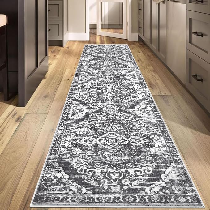 HEBE Hallway Runner Rug 2'8''x12' Washable Vintage Distressed Area Rugs Non - Image 7