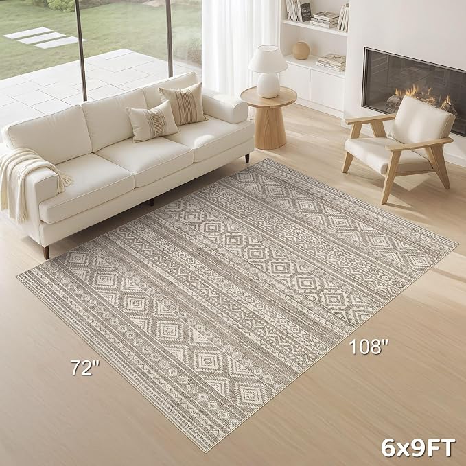 cotiled 6x9 Area Rugs Living Room Rug: Washable Boho Rugs - Image 9