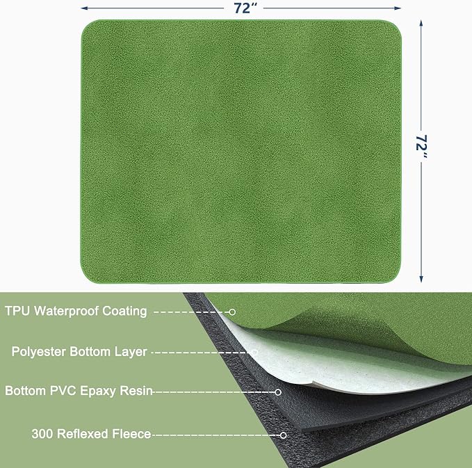 INVENHO Washable Pee Pads for Dogs 72"x72" Reusable Dog Pads Extra Large - Image 2