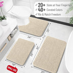 OLANLY Bathroom Rugs 35x24, Extra Soft Absorbent Chenille Bath Rugs, Rubber - Image 2