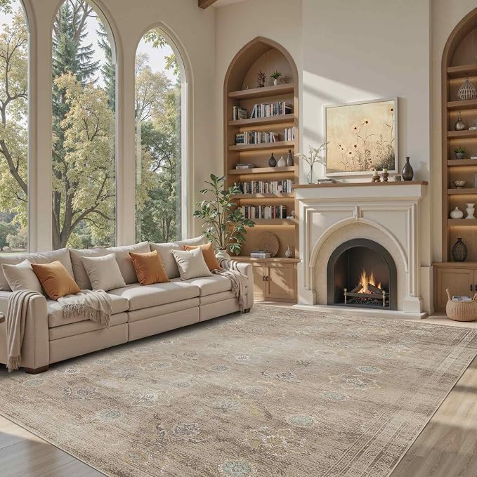 Rugxara 8x10 Area Rugs for Living Room, Large Washable Rug, Non Slip & Low Pile - Image 2