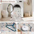 5x7 Area Rugs Washable Rug: Boho Living Room Rug Soft Non-Slip Low Pile Carpet - Image 4