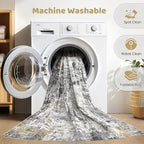 10x12 Area Rug Living Room: Washable Large Abstract Soft Stain Resistant Indoor - Image 2