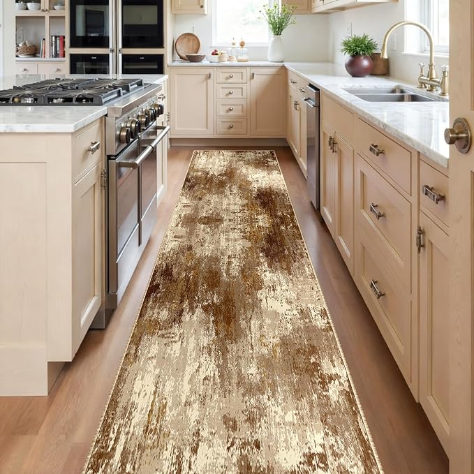 RELEANY Washable Area Rugs 2'x8' Non-Slip Modern Abstract Soft - Image 2