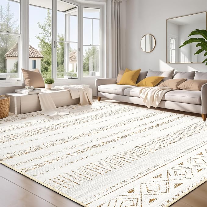 cotiled 9x12 Area Rugs Living Room Rug: Washable Boho Rugs by COTILED