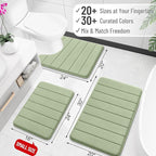OLANLY Memory Foam Bath Mat 40x24, Super Soft Absorbent Bathroom Rugs, Quick Dry - Image 2