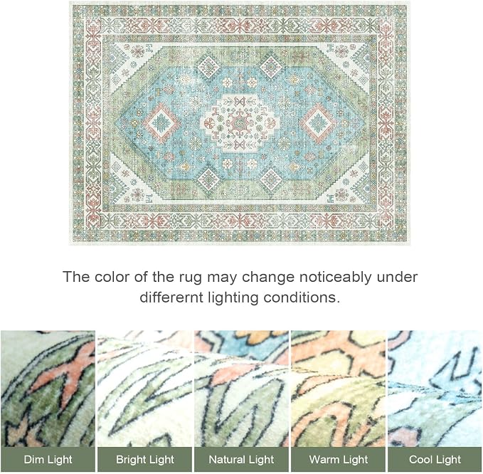 Lofus Vintage Living Room Rugs 5x7, Soft Machine Washable Area Rug - Image 8