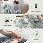 5x7 Area Rugs Washable Rug: Modern Abstract Living Room Rug Soft Anti-Skid Thin - Image 4