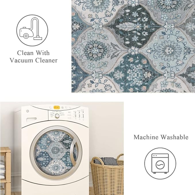 Lahome Moroccan Washable Runner Rug, Oriental Non-Slip Hallway Rug Carpet - Image 3