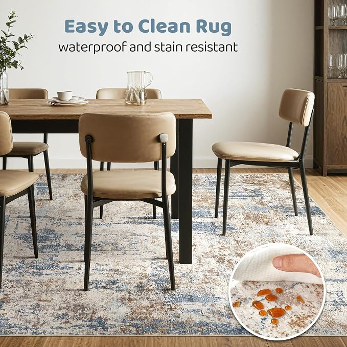 10x13 Area Rug Living Room: Washable Large Abstract Modern Soft Rugs Stain - Image 6