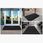 4 Pack Charcoal Commercial Door Mat 3'x5' Heavy Duty Industrial Floor Mat - Image 6