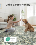 AMADA HOMEFURNISHING 10x14 Washable Area Rug, Low-Profile Large Area Rug - Image 4