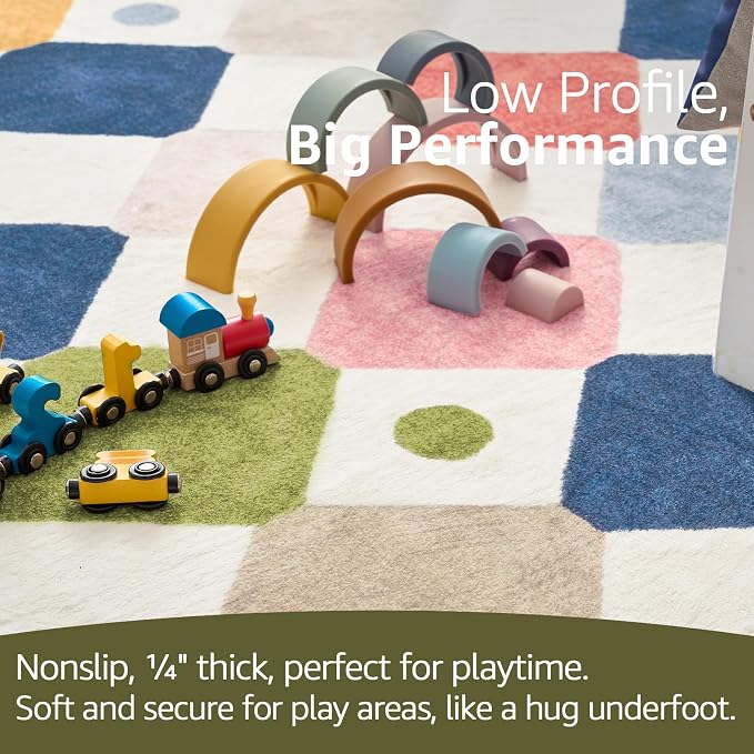 jinchan Macy 6x9 Kids Area Rug for Classroom Modern Colorful Nursery Rug - Image 7