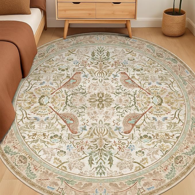 Hazo Haus Beige 6ft Round Rug for Living Room - Image 3