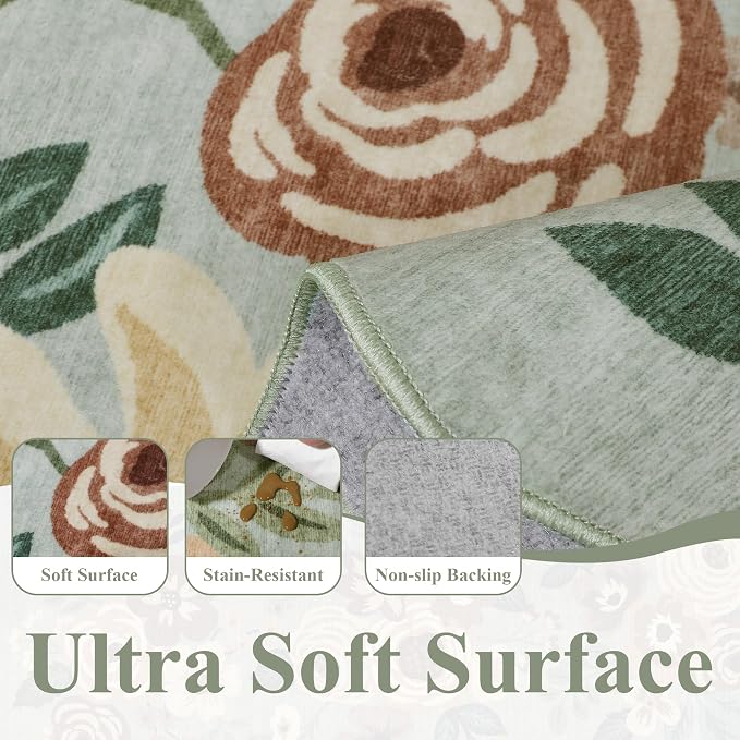 DUKINO 2.6x8 Runner Rug for Hallway, Washable Kitchen Rug - Image 6