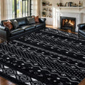 SERISSA 7x9 Area Rugs for Living Room, Washable Non-Slip Black and White Boho by SERISSAHomeDecorCollection