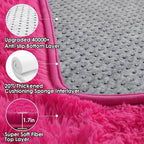 ONASAR Hot Pink Rugs for Living Room Bedroom, Fluffy 5x8 Bedside Area Rug - Image 3