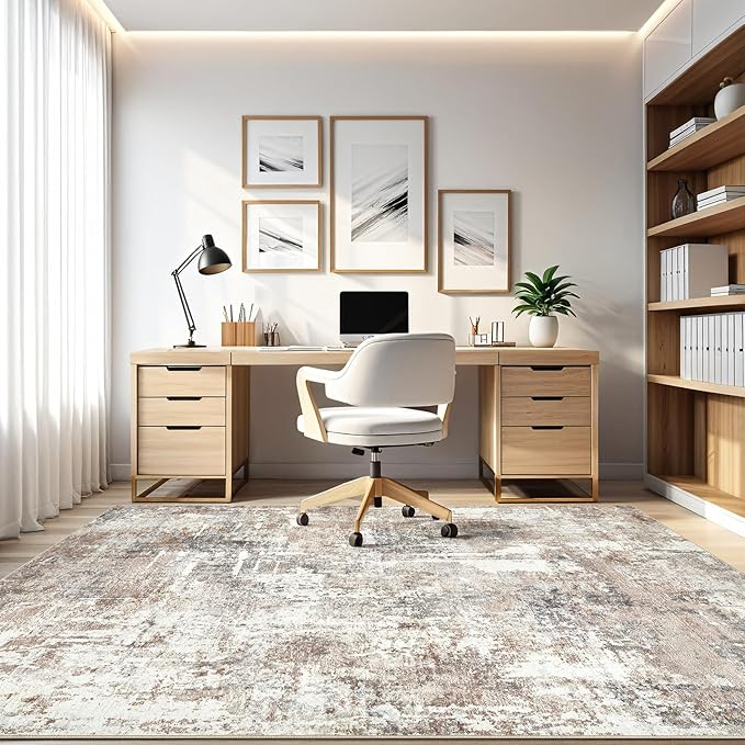 LOONGRUG 7x9 Area Rug Living Room: Machine Washable Large Abstract Soft Rugs - Image 8