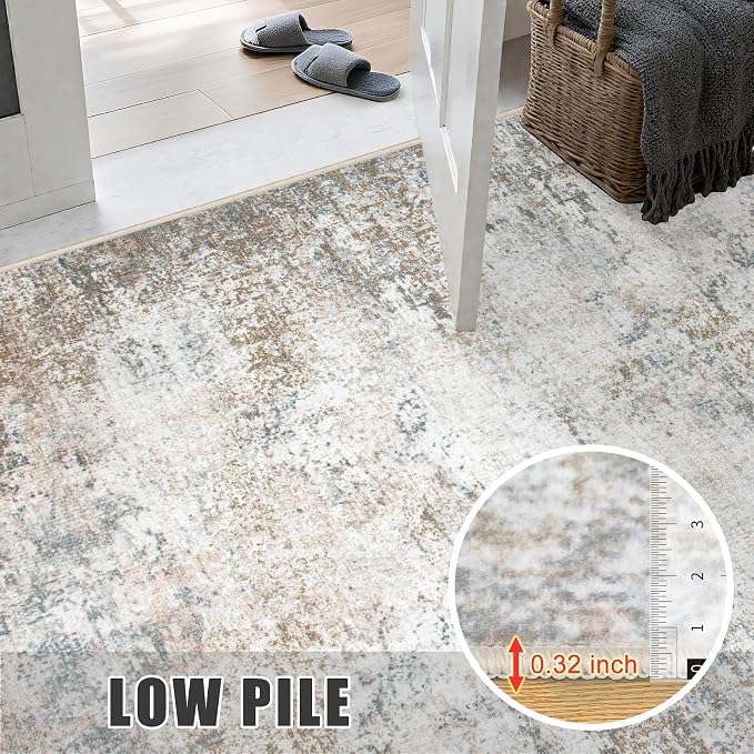Washable Area Rug 2x3 Entryway Rug: Washable Modern Abstract Soft Thin Rug - Image 7